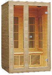 Diese Infrarotkabine ist die preisgünstigste unter den Infrarotkabinen mit Kabinenboden aus Holz.