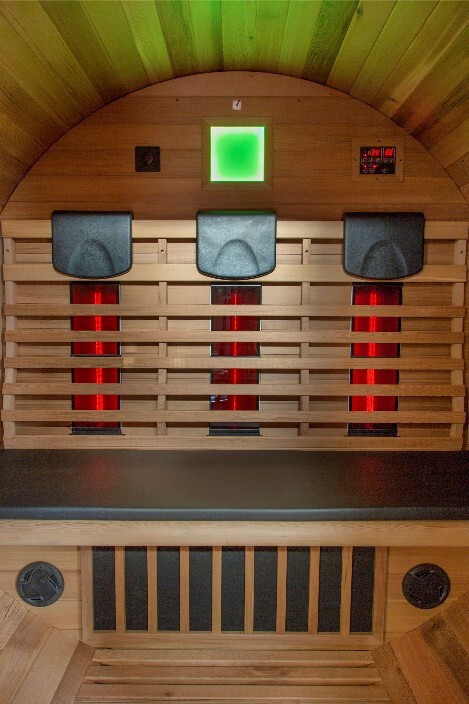 Infrarot-Fass "Tunna" für 3 Personen mit regelbaren IR-Strahlern