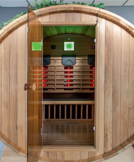 Einblick in witterungsbeständige Infrarotkabine Tunna
